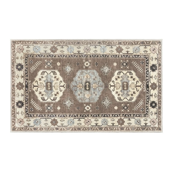 My Magic Carpet 3'x5' Machine Washable Non-Slip Kitchen Entryway Area Rug - Shary Coffee Brown
