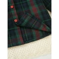 thumbnail image 6 of GBSYEWXS Casual Outfit Set For Children Boys Collared Long Sleeve Plaid Print Shirt Pant Casual Winter Outfits Sets Dark Green Size 6-7 Years, 6 of 9