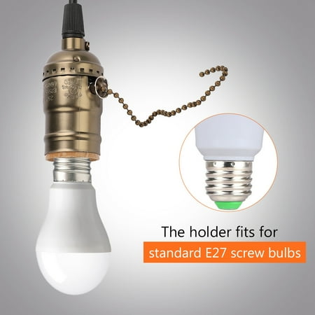 

Tebru Lamp E27 Vintage Pendant Light With Pull Chain Switch Lamp Base Ceiling Mounted Home Decor Pendant Light