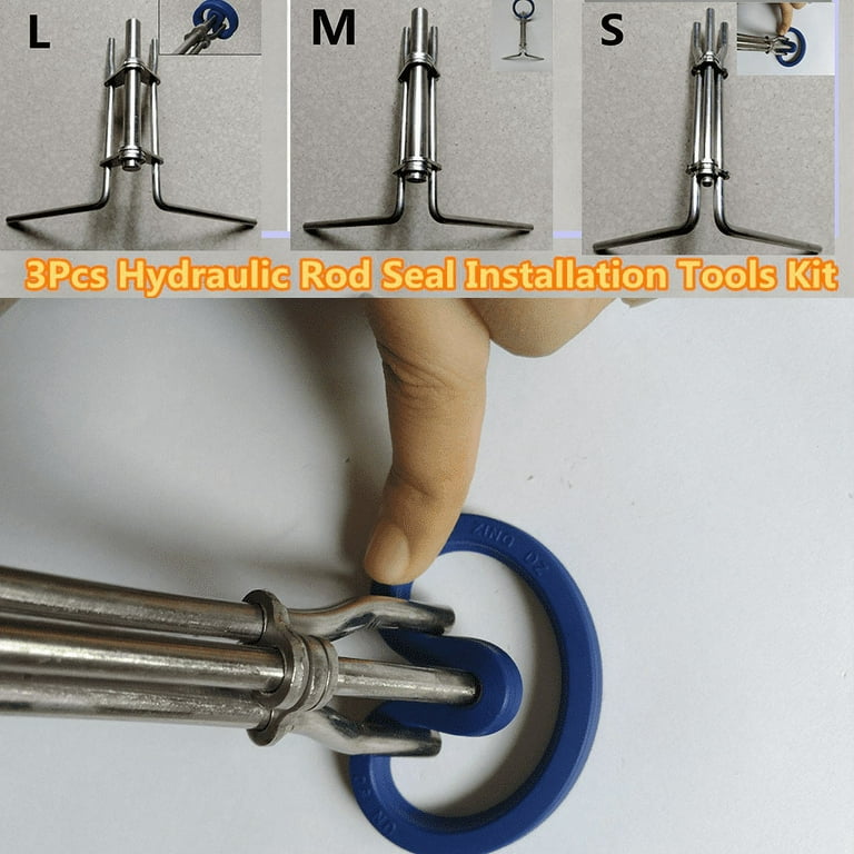3pc Hydraulic Cylinder Piston Rod Seal U-Cup Installation Tool Kit Set  Universal 