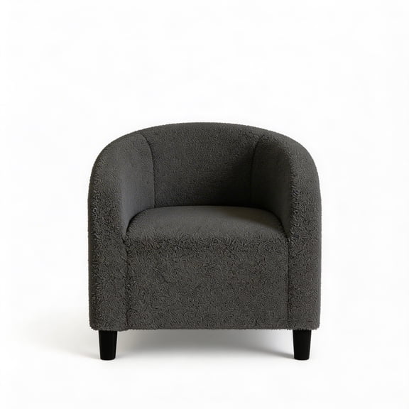Goldensoil Accent Chair Armchair, Teddy Fleece Padded Seat & Sturdy Legs, 28 x 26 x 29", Gray