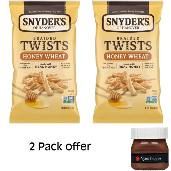 Snyder's of Hanover Pretzels, Braided Pretzel Twists Honey Wheat, 12 oz
