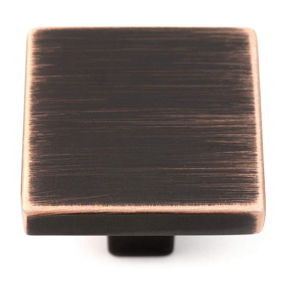 Koofizo Pomo Cuadrado Para Gabinete - Tirador De Bronce Aceitado (31 Mm / 1,2 Pulgadas) Paquete De 10 Para Puerta De Armario De Cocina, Dormitorio, Aparador, Cajón, Baño, Armario