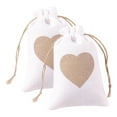 thumbnail image 1 of Sac 2 Pcs Sac en Toile de Jute Cœur d'Amour Double Cordon, 1 of 9