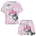 thumbnail image 3 of Kuromi And My Melody Women Pajamas Set Loungewear Sleepwear 2 Piece PJ Sets, 3 of 8