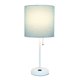 thumbnail image 2 of Lámpara de mesa Creekwood Home Oslo 19.5, blanca con pantalla aguamarina, 2 of 9