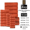 thumbnail image 1 of Lavish Touch 100% Egyptian 2 Ply Cotton 700 GSM Mosaic 24 Pc Towel Set - Blaze (Orange), 1 of 7