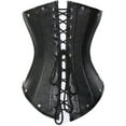 thumbnail image 5 of VASLANDA Womens Sexy PU Steampunk Corset Faux Leather Buckle Zipper Bustier Top Plus Size, 5 of 7