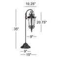 thumbnail image 7 of John Timberland Casa Marseille 35" High Traditional Outdoor Landscape Path Lights Porch Set of 2 LED Bulb Brown Bronze Finish, 7 of 7