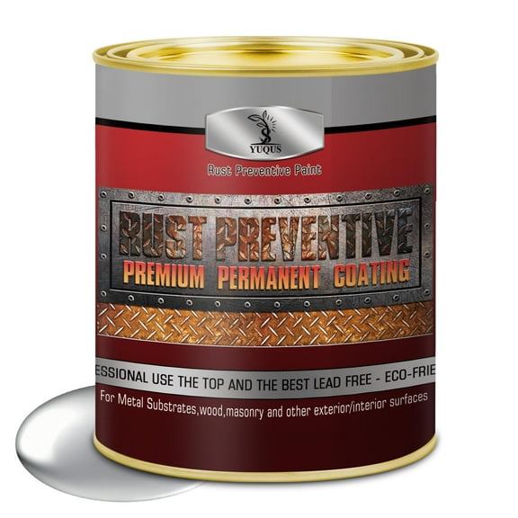Water-Based Metal Anti-Rust Paint, High Gloss Silvery 16 fl oz - Primer & Protective Coating, Rust & Corrosion Resistant