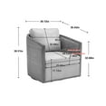 thumbnail image 7 of JINS & VICO 360° Swivel Barrel Chair with Cushions, PU Leather & Wood Frame, Brown, 7 of 7