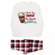 thumbnail image 1 of Pijamas a juego de Navidad para mujer, conjunto de pijamas blancos femeninos, I Run Coffee Christmas Cheer, 1 of 4