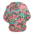 thumbnail image 2 of Zebra Print on Pink Background Men’s Hoodies Sweatshirt Fleece Jackets Long Sleeve Sweatshirts, 2 of 5