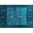 thumbnail image 1 of Ahgly Company Indoor Rectangle Abstract Light Blue Contemporary Area Rugs, 8' x 10', 1 of 4