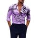 thumbnail image 1 of Camisas Hombre Manga Larga Camisa de hombre 3d Impresión digital Camisa de manga larga Calle al libre (Purple, L), 1 of 5