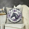 thumbnail image 2 of Horses Pillow Covers  Gifts, Gifts for Horse Lovers, Horse Pillow Covers, Funny Horse Floral Decorative Throw Pillow Case, Just A Girl Who Loves Horses, 2 of 5