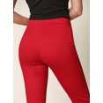 thumbnail image 3 of Made by Johnny Women's Casual Leggings Stretchy Work Ankle Pants Office Slacks with Pocket M RED, 3 of 6