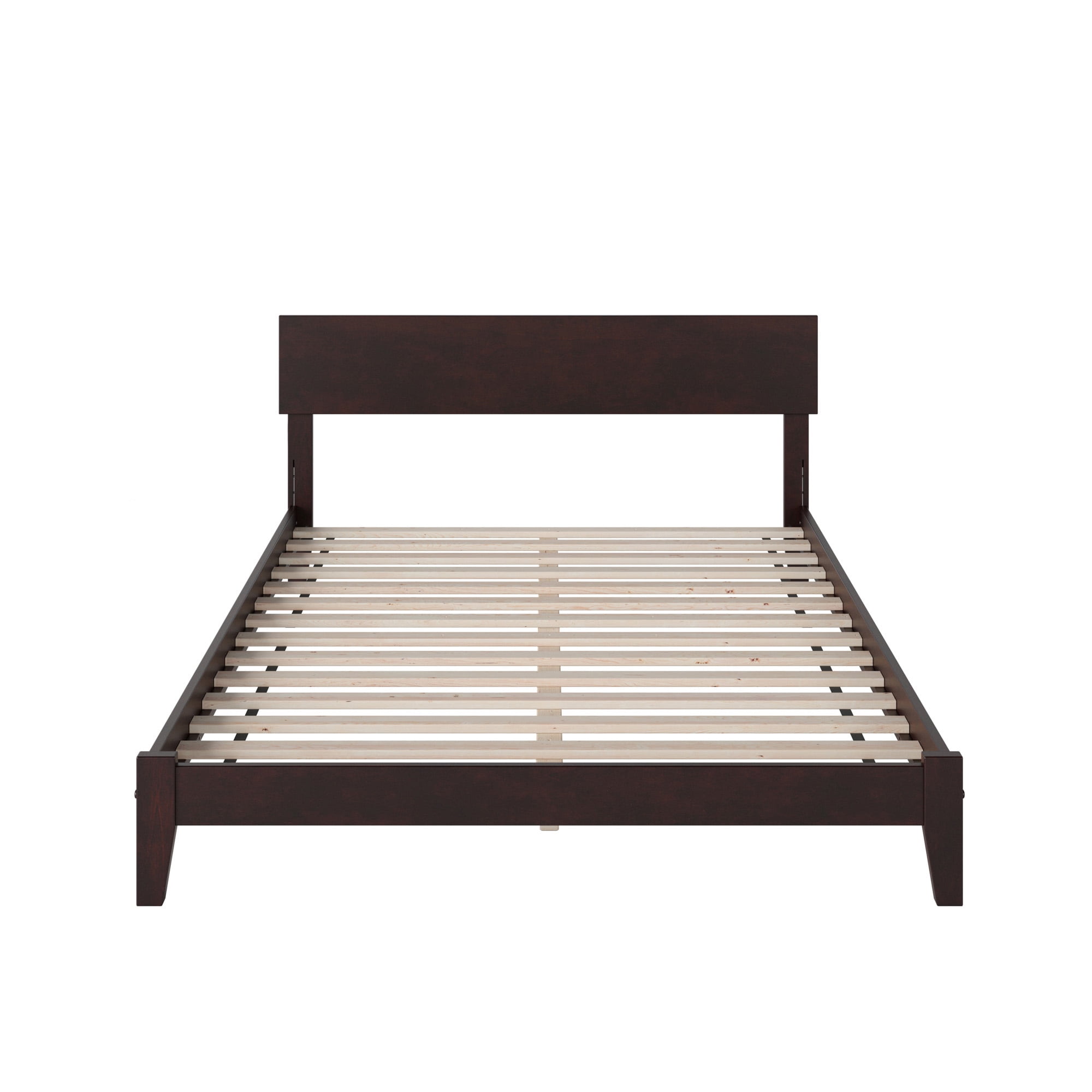 AFI Orlando King Low Profile Wood Platform Bed Frame with Panel Headboard, Espresso