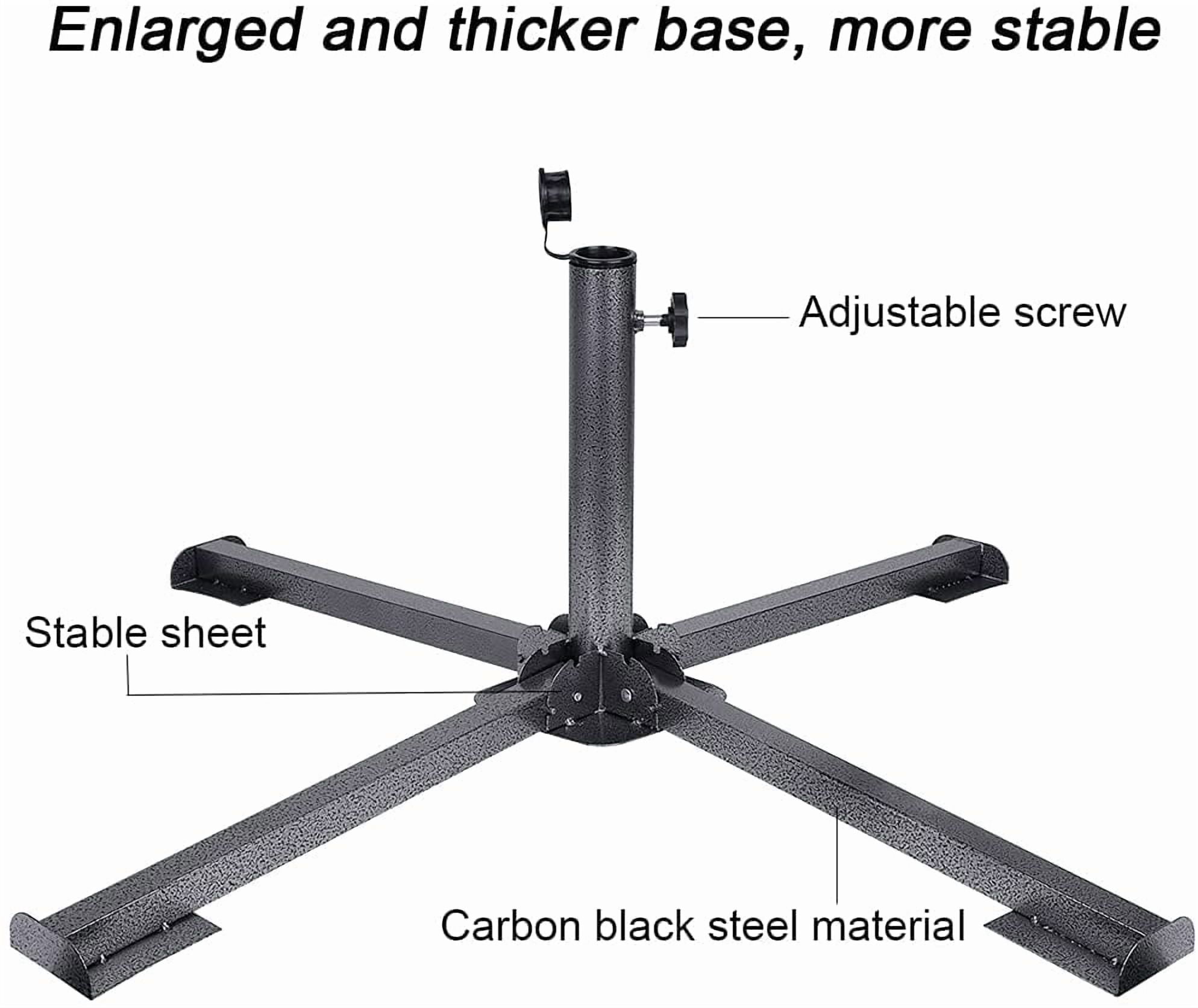 Patio Umbrella Base Holder, Foldable Sun Shade Anchor, Portable Beach Umbrella Stand, Adjustable Heavy Duty Iron Base, Outdoor Parasol Support