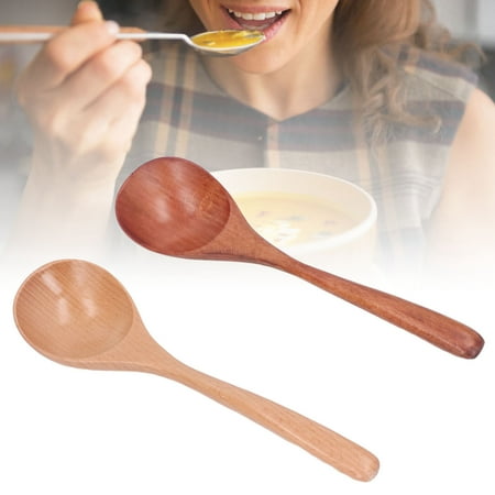 

Amonsee Wooden Soup Spoon Japanese Style Large Handle Spoon For Rice Kitchen Restaurant 2pcs Large Wood Spoon Handle Wood Soup Spoon