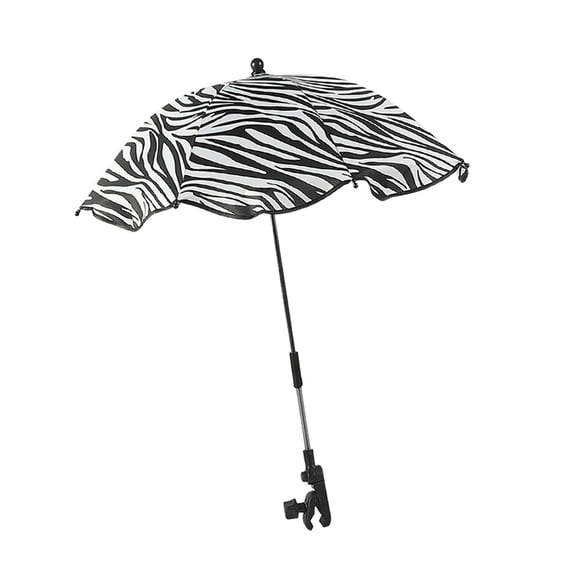 Siruishop Parasol de Poussette Pliable Léger Parapluie de Landau pour la Marche Noir Blanc