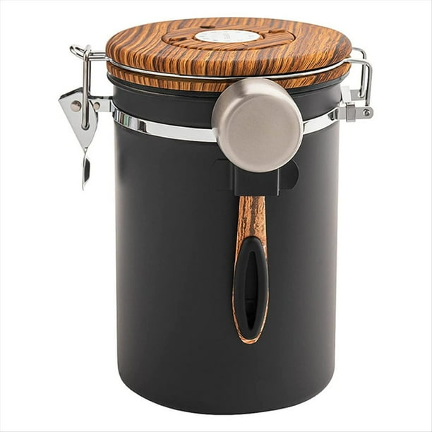 Recipiente Hermético para Café de 1800 Ml, para Almacenar Alimentos de Cocina, con Rastreador de Fecha y Cuchara.