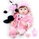 thumbnail image 1 of Muñeca Bebé Realista Reborn Aori Vinilo Suave Cuerpo Completo 22pulg con Vaquita de Peluche y Accesorios Niña Rosa Aori AI68855, 1 of 2