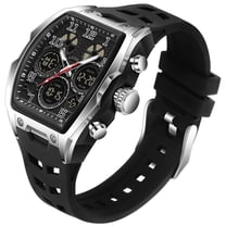 Findtime Mens Watches Square Rectangle Dial Watch for Men Waterproof White Relojes para Hombres Punk Cool Design Chronograph Luminous Silicon Strap