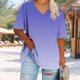 thumbnail image 4 of mfyjkho Tops Para Salir Para Mujer, Camiseta Deportiva Informal De Verano De Manga Corta Con Cuello En V De Gran Tamaño Para Mujer Tops Para Hacer Ejercicio Para Mujer L, 4 of 6