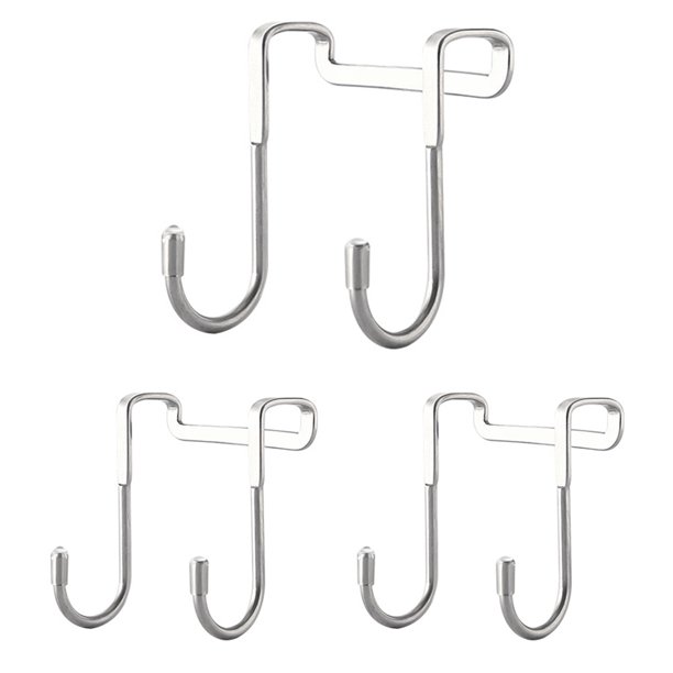 Likrtyny Gancho para Sobre La Puerta Organizador Baño Y Con Doble Forma S Sin Perforaciones 3 Uds.