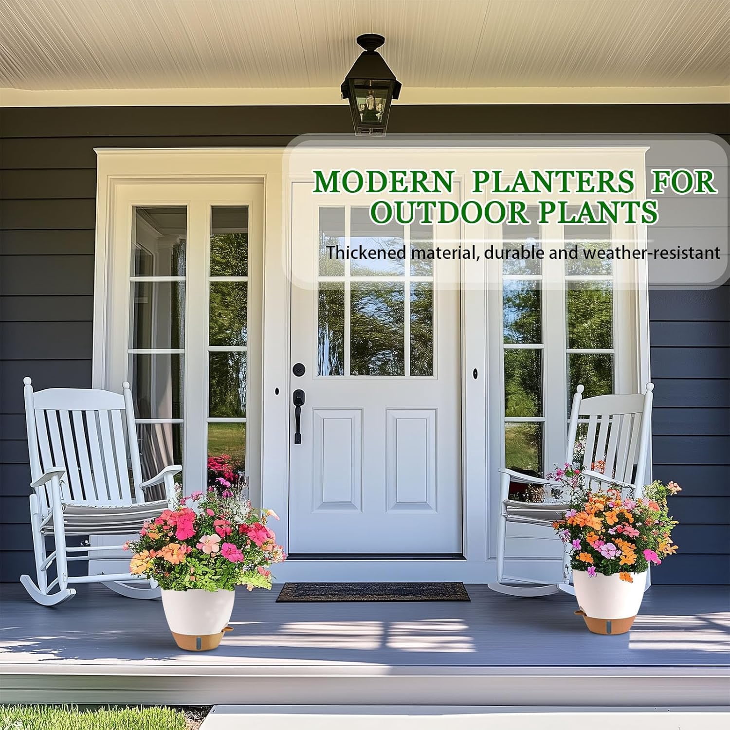 Self watering flower pot, suitable for indoor/outdoor plants with drainage holes and modern decorative flower pots. Different colors and specifications to choose from