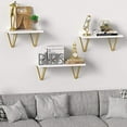 thumbnail image 4 of Set of 3 Wall Mounted Wooden Floating Shelves Storage Shelves Display Shelves for Livingroom Bedroom Kitchen Home Decor ,3 Sizes(11in. 14in. and 16in.), 4 of 8
