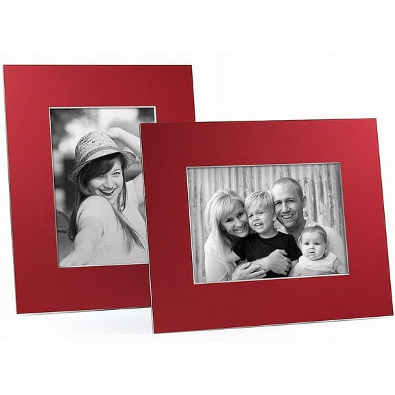 (6 pack) RED White Core BEVEL-CUT Easel 5x7 8x10 Frame Paper Stock  sold in 6s  - 5x7
