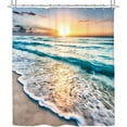thumbnail image 6 of Beach Ocean Themed Cloth Fabric Decorative Shower Curtain Sets for Bathroom Sunrise Sunset View Scene 72x72 Inch Hawaii Seashore Summer Coastal Seaside Seascape 12 Hooks Waterproof BB-JWXP, 6 of 6