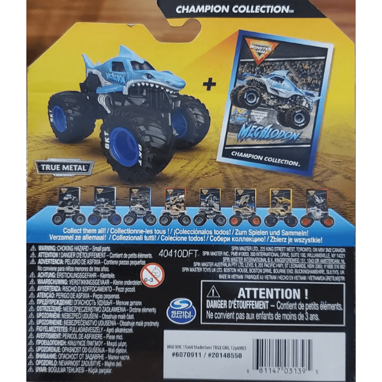 Spin Master Games, Monster Jam Figure, Megalodon, 1:64 scale
