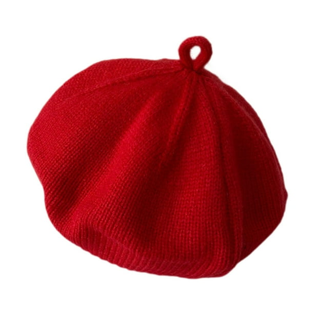 Boina elástica para bebé, informal, para artistas, para niños pequeños, niñas y niños, para festivales y viajes. Rojo