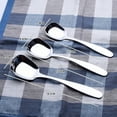 thumbnail image 3 of Farfi Portable Thicken Stainless Steel Flat Suqare Head Soup Spoon Kitchen Tableware (Silver,Large), 3 of 12