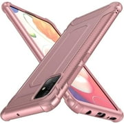 ORETECH Designed for Galaxy A51 Case with [2 x Tempered Glass Screen Protector] 360 Full Body Hard PC Soft TPU Rubber Silicone Edge Protective Cover for Samsung Galaxy A51 4G 6.5inch Rosegold