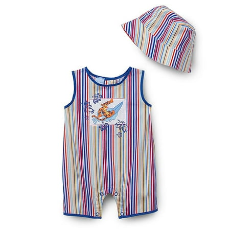 Disney - Tigger Stripe Romper With Hat, Newborn