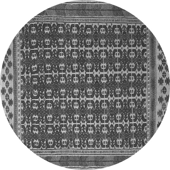 Ahgly Company Indoor Round Southwestern Gray Country Area Rugs, 5' Round