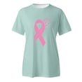 thumbnail image 4 of Cancer Shirts for Women Pink Ribbon Print Short Sleeve Tees Summer Casual Fight Cancer Crew Neck Tops, 4 of 4