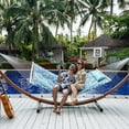 thumbnail image 2 of Hammocks 12FT Quilted Fabric Hammock with Pillow, Double 2 Person Hammock with Spreader Bar for Outdoor Outside Patio Garden Yard Pool Beach QFH037, 2 of 9