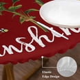 thumbnail image 3 of Red Sunshine Sunflower Round Tablecloth, Fitted Table Cover with Elastic for 45"-54" Round Tables, Pastoral Bees Farmhouse Floral Table Cloth Outdoor Indoor Dinning Party Waterproof Tablecloths, 3 of 7