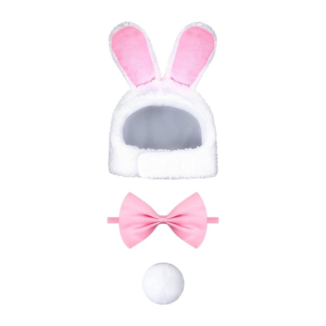 3x disfraz de conejo y perro de Pascua, accesorios, disfraz encantador, disfraz elegante para cumpleaños, Halloween, vacaciones, accesorios para fotos sombrero bola pajarita