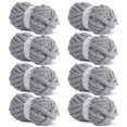 thumbnail image 1 of Hilo de chenilla grueso de color gris claro HOMBYS para tejer a ganchillo, hilo grueso y esponjoso p, 1 of 9