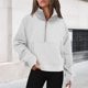 thumbnail image 3 of Sudadera Ropa de otoño con cuello alto y media cremallera para mujer, traje diario de color sólido (gris S) Kuymtek Gris T S para Mujer, 3 of 5
