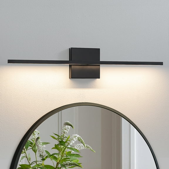 KAISITE Modern Bathroom Vanity Light 24 inch, Dimmable Black Bathroom Light Fixtures for Bathroom Wall Sconce with 3500K Warm Light Bedroom