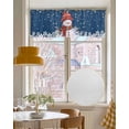 thumbnail image 4 of Red Snowman Christmas Linen Curtain Valance for Bedroom/Bathroom/Kitchen/Office/Living/Dining Room Window,Xmas Winter Snowflake Navy Blue Rod Pocket Topper Decorative Cafe Drapes Panel 54"x18", 4 of 6