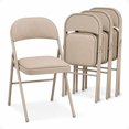 thumbnail image 1 of MECO Sudden Comfort Deluxe Sand Fabric Padded Folding Chair, (Set of 4), 1 of 9