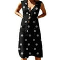 thumbnail image 1 of Robe Chemise Mini Ample Boho à Pois pour Femmes, Plage, 1 of 2
